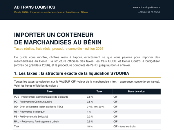 Guide 2026 : Importer un conteneur de marchandises